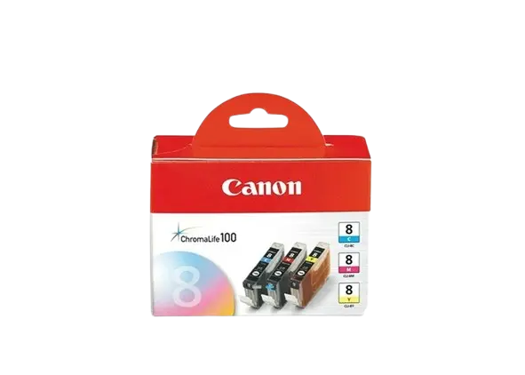 Pack De 3 Cartouches D'encre CANON CLI-8 Couleur CMY  Pour Imprimantes Pixma iP6600D iP6700D Pro9000 Pro9000 Mark II