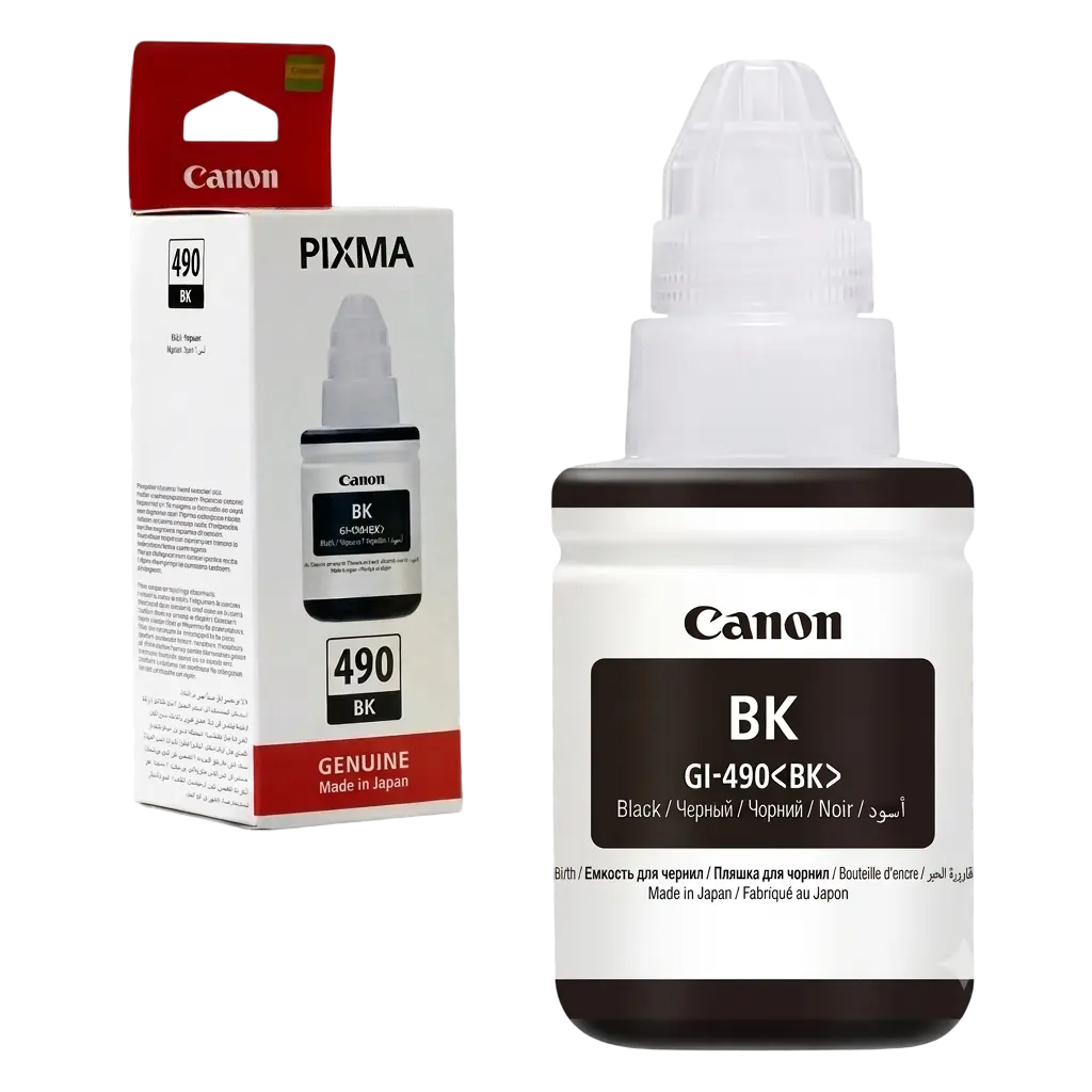 Bouteille d'Encre CANON GI-490 Noir pour Imprimantes G1400 G2400 G3400