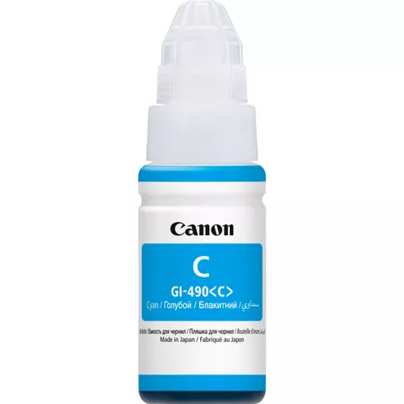 Bouteille d'encre CANON GI-490 Cyan pour Imprimantes G1400 G2400 G3400