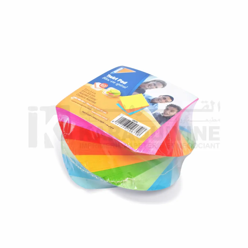 Recharge papier Couleur MINTRA  pour Bloc Mémo 8.6 x 8.6 cm  600 feuilles 
