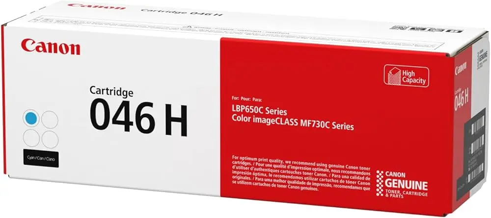 Toner CANON 046 Cyan Pour Imprimantes imageCLASS LBP654Cdw LBP654Cx MF731Cdw MF735Cdw MF735Cx i-SENSYS LBP653Cdw LBP654Cx MF732Cdw MF734Cdw MF735Cx 