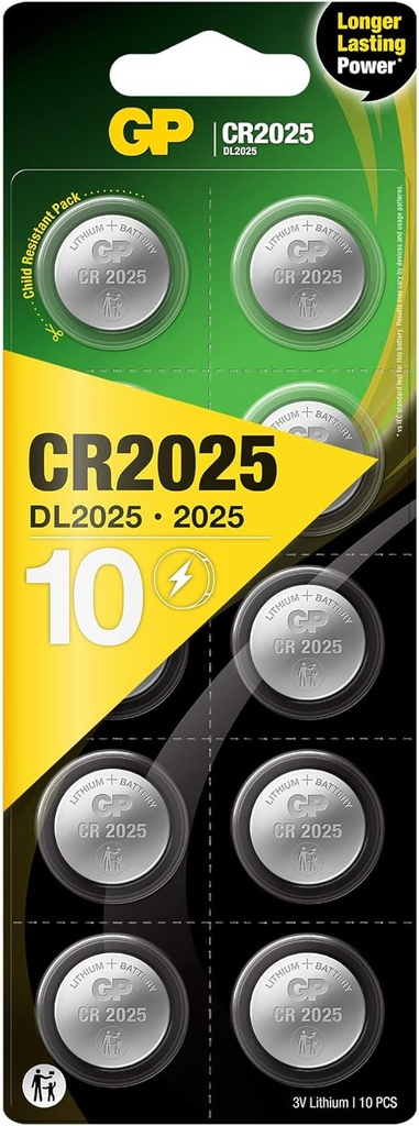 Pile Bouton CR2025 Lithium GP Batteries 3 V