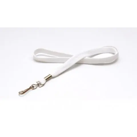 Cordon Pour Porte Badge EVOLIS 12mm en Polyester Blanc avec Attache