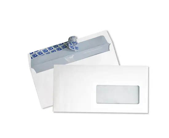Boite de 500 Enveloppes FARAS DL F15 Auto Adhésive à Fenêtre 110x220mm