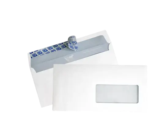 Boite de 500 Enveloppes FARAS DL F15 Auto Adhésive à Fenêtre 110x220mm