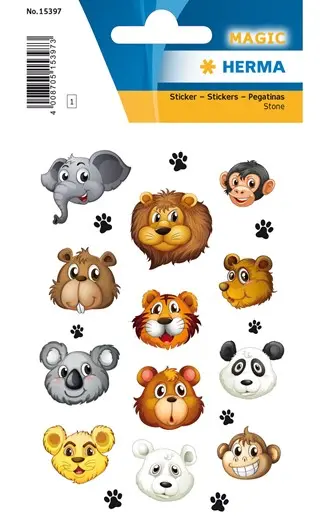 Etiquette Stickers Magique HERMA Têtes D'animaux