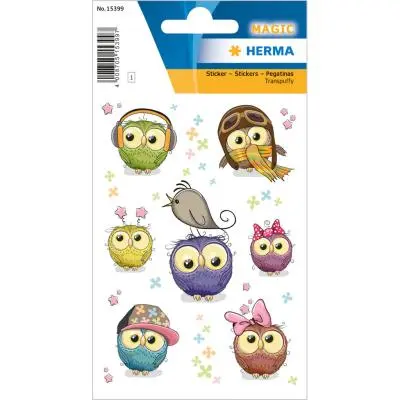 Etiquette Stickers Magique HERMA Chouette Transpuffy