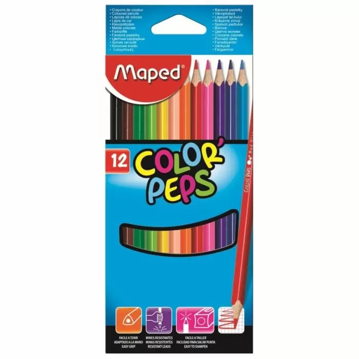 Crayons De Couleur MAPED Color'Peps Boite De 12