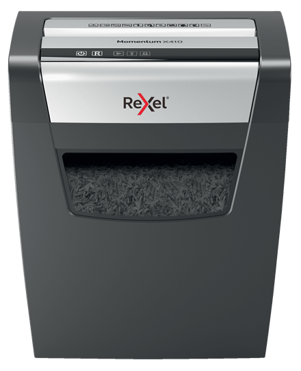 Destructeur de Documents REXEL Momentum X410 Coupe Croisé P-4 10 Feuilles 23 Litre