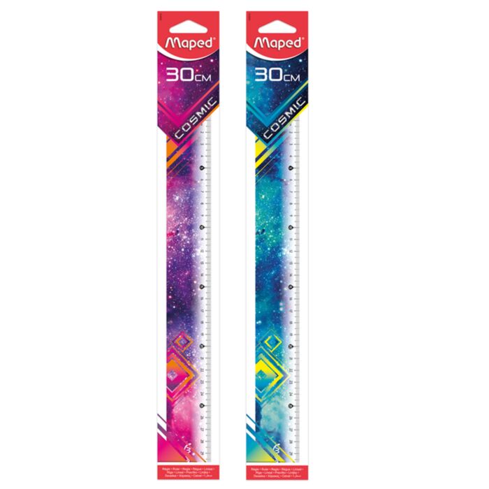 Règle Scolaire MAPED Cosmic de 30 cm Plate Multi-Couleurs