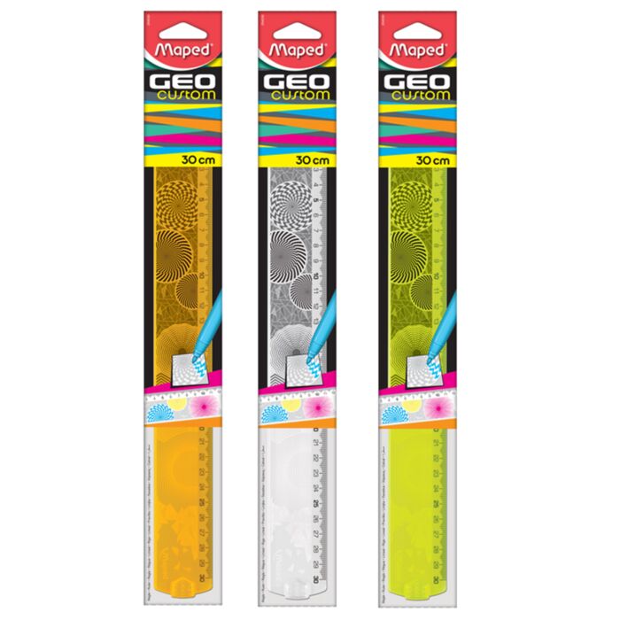 Règle Scolaire MAPED GeoCustom 30 cm en plate Multi-Couleurs