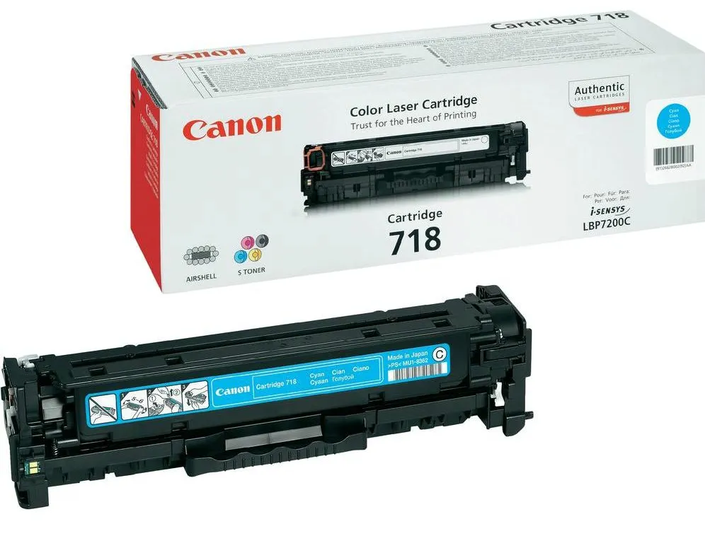 Toner CANON 718 Cyan Pour Imprimantes LBP7200 7210 7660 7680 MF8330 8340 8350 8360 8380 8540 8550 8580 