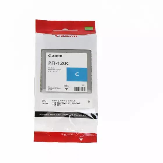 Cartouche D'encre CANON PFI-120C Cyan pour Plotteur iPF TM-200 iPF TM-205 iPF TM-300 iPF TM-305 TM-350