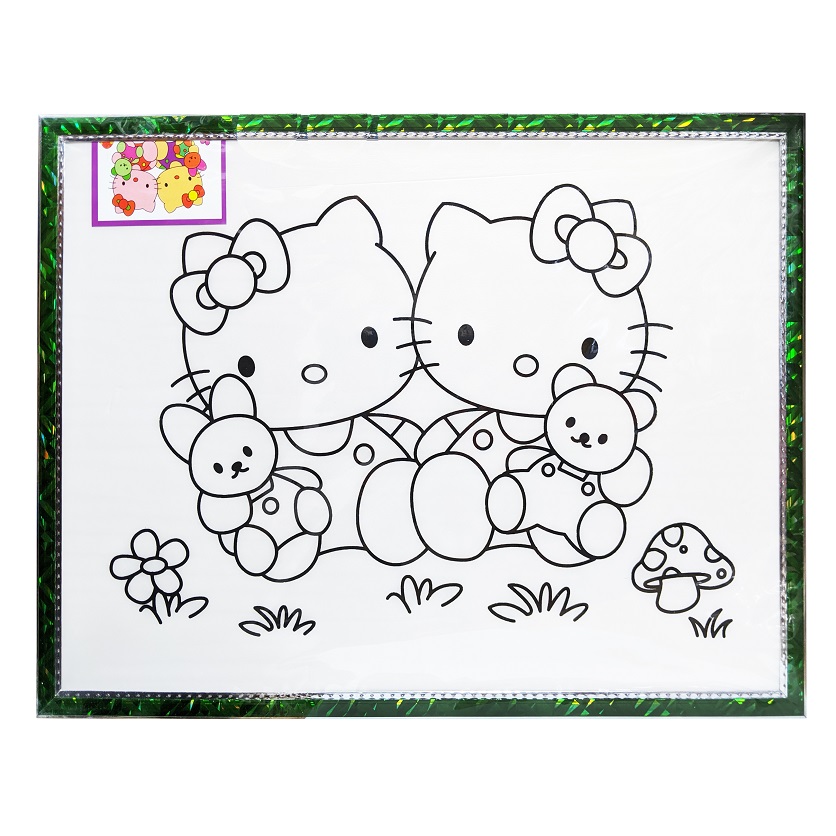 Tableau de Coloriage Blanc MOBS Fantaisie Multi-motifs Grand Format (40x30cm)