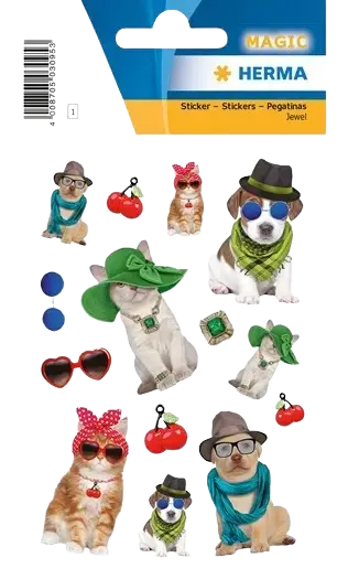 Etiquette Stickers Magique HERMA Animaux avec Chapeaux Bijoux