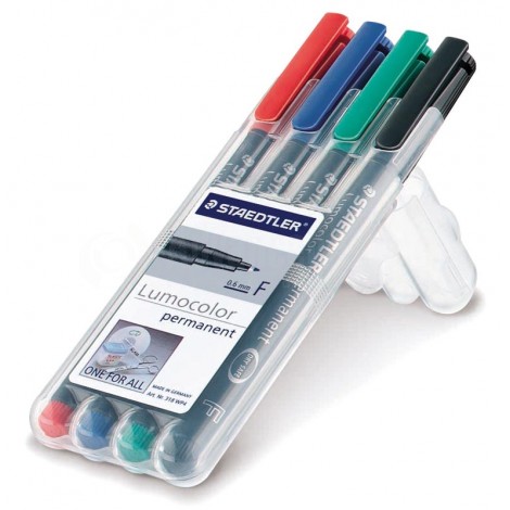 Marqueur Permanent STAEDTLER F Jeu de 4 Couleurs