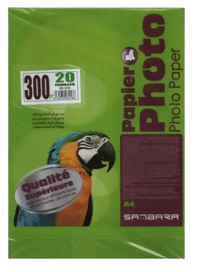 Rame de 20 Papiers photo SAMBARA A4 300g