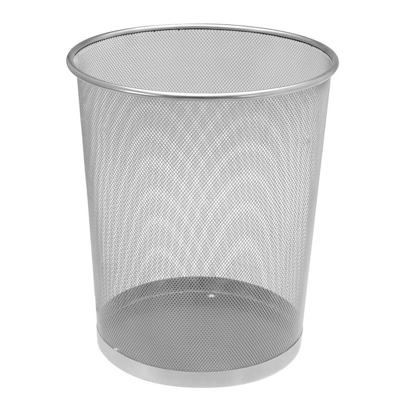 Corbeille à Papier VERSAL Métallique 18L Ronde Gris