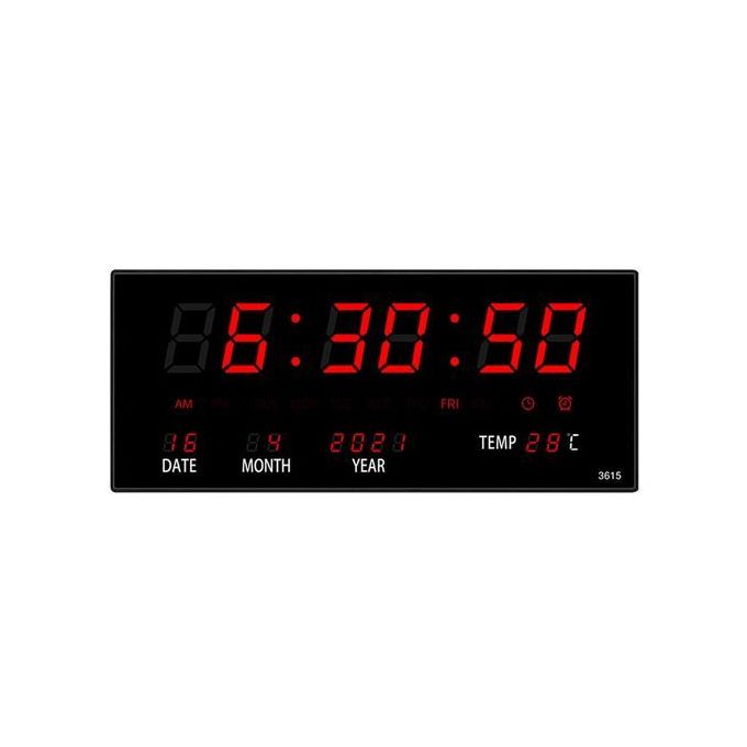 Horloge Murale LED Heure Date Température Affichage LED
