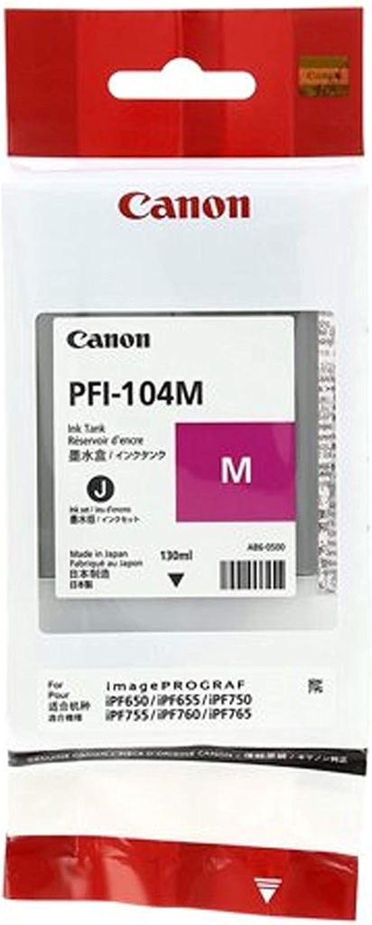 Cartouche D'encre CANON PFI-104M Magenta Pour Imprimantes iPF 650 iPF 655 iPF 750 iPF 755 iPF 760 iPF 765