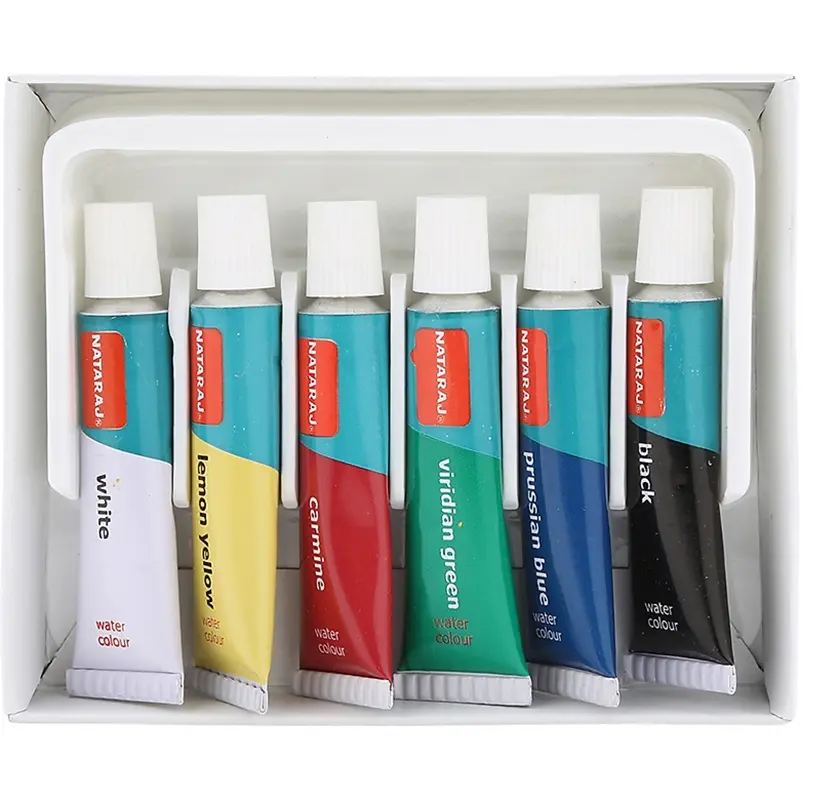 Boite de Peinture NATARAJ Gouache 5ml de 6 Tubes 