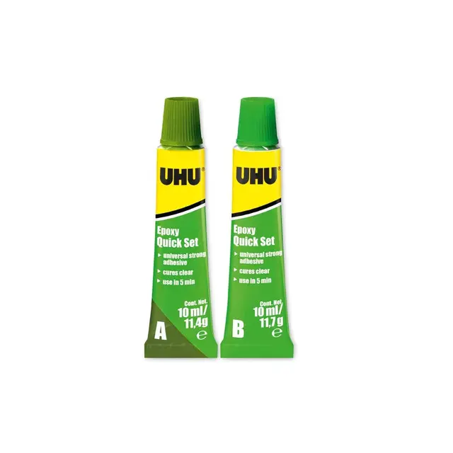 Colle UHU Epoxy Quick Set Boîte de 2 Tubes 10ml sous Blister