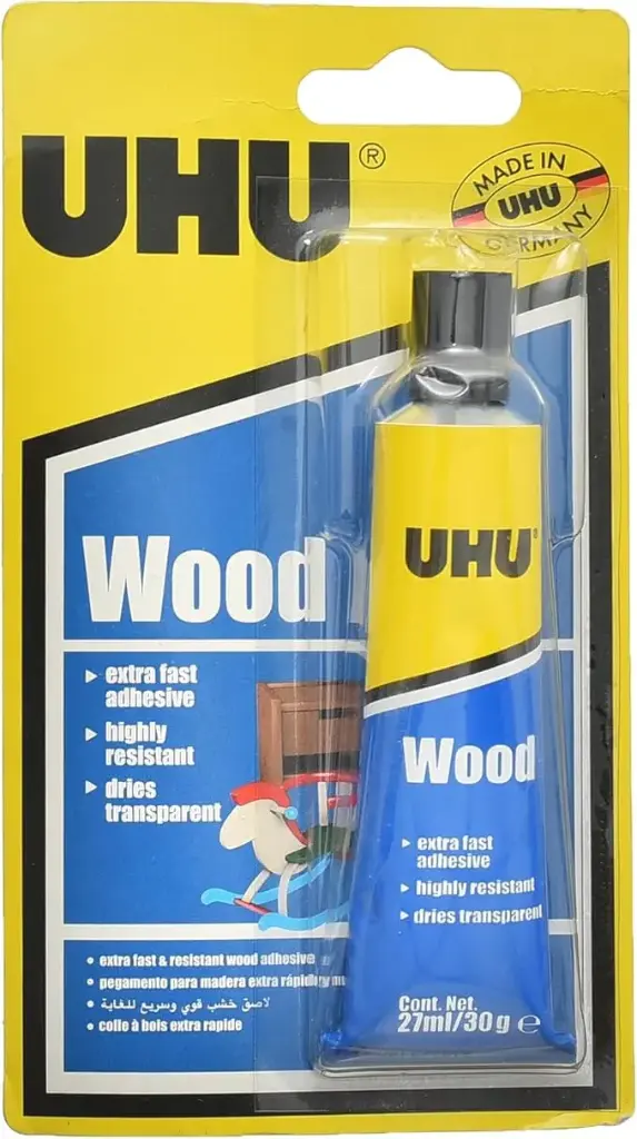 Colle Blanche UHU Wood à Bois Résistant 27ml sous Blister