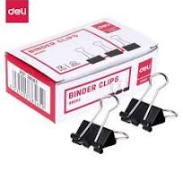 Binder Clips DELI 19mm Noir Boite de 12 Pièces