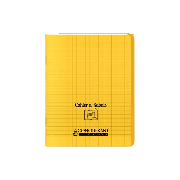 Cahier Pique CONQUERANT Séyès 140 Pages 17x22cm Couverture en PP Jaune