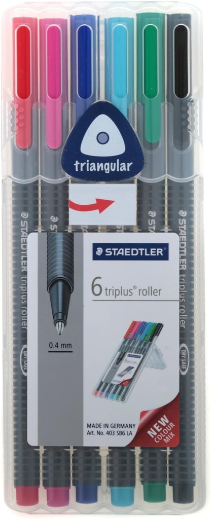 Stylo Roller STAEDTLER Triplus Roller Boite de 6 Couleurs