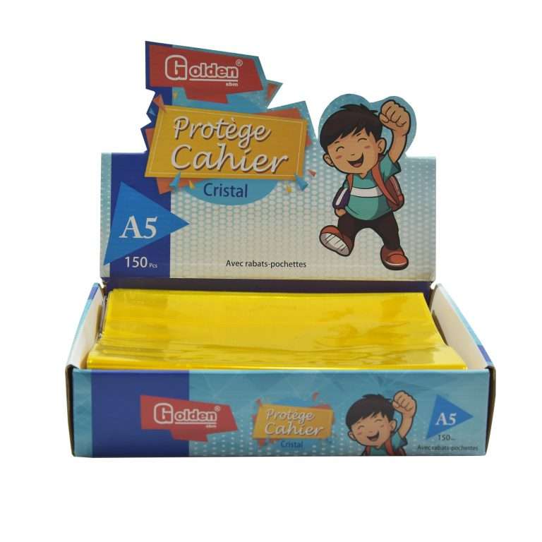 Protège Cahier GOLDEN Cristal A5 PF Jaune