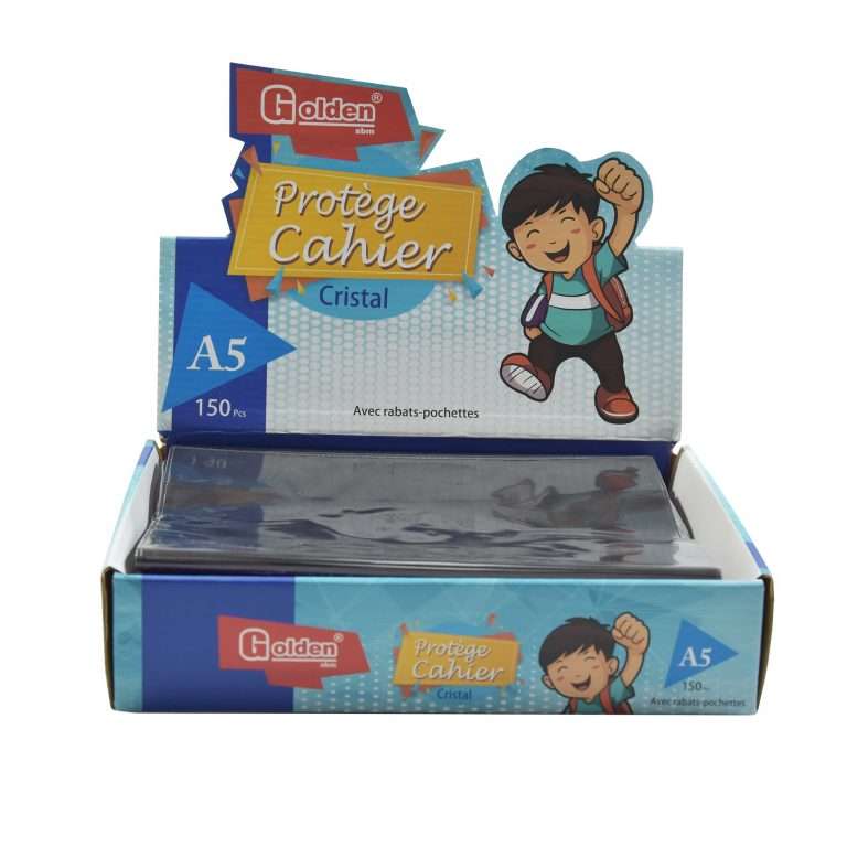 Protège Cahier GOLDEN Cristal A5 PF Noir