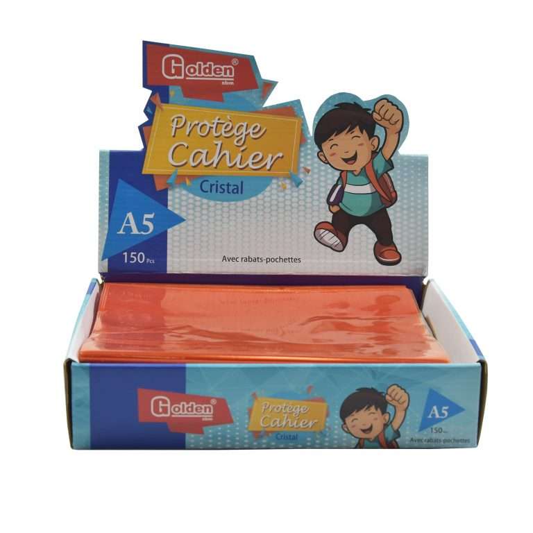 Protège Cahier GOLDEN Cristal A5 PF Orange