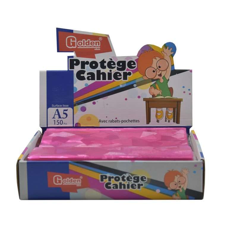 Protège Cahier GOLDEN A5 PF Rose