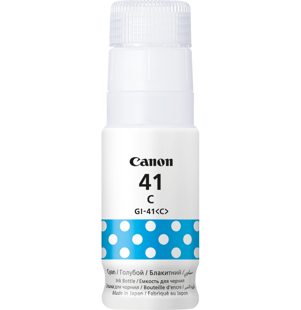 Bouteille D'encre CANON GI-41 Cyan 70ml Pour Imprimantes Pixma G1420 G2420 G2460 G3420 G3460