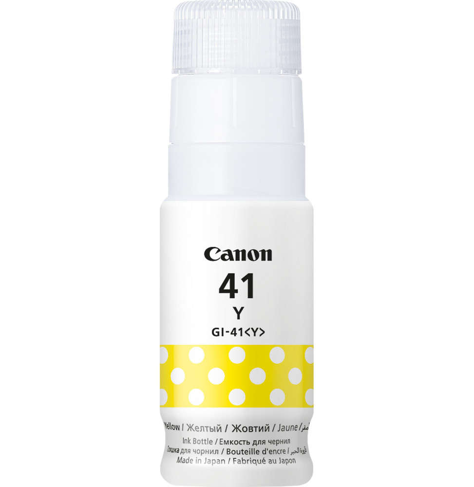 Bouteille D'encre CANON GI-41 Yellow 70ml Pour Imprimantes Pixma G1420 G2420 G2460 G3420 G3460