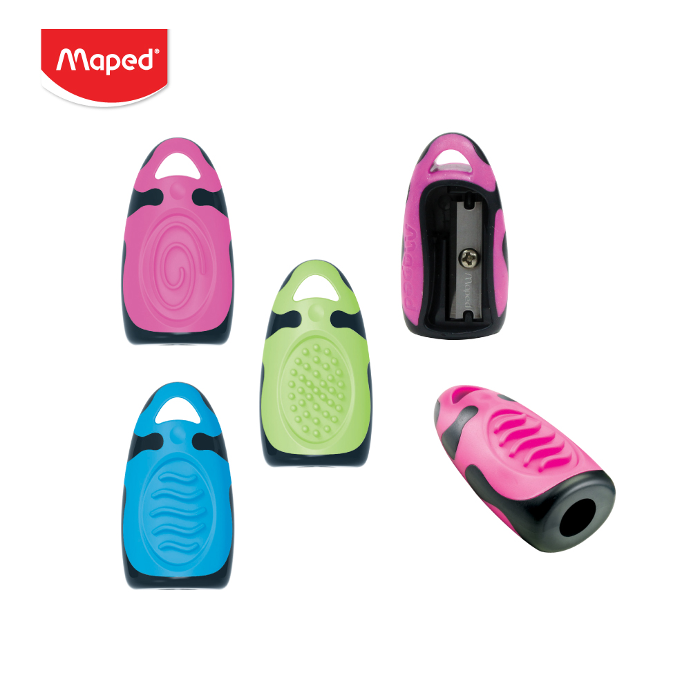 Taille Crayon Ecolier MAPED Eléments 1Trous sans Réservoir en Plastique Multi-Couleurs