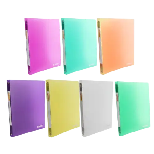 Classeur 4 Anneaux Scolaire TECHNO A4 en PP 20mm Multi-Couleurs