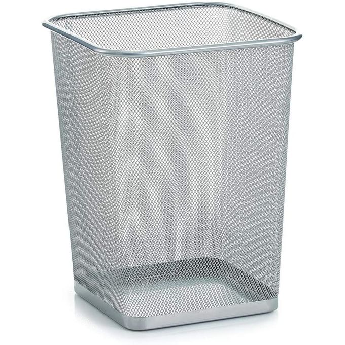 Corbeille à Papier Métallique TECHNO Carrée Gris