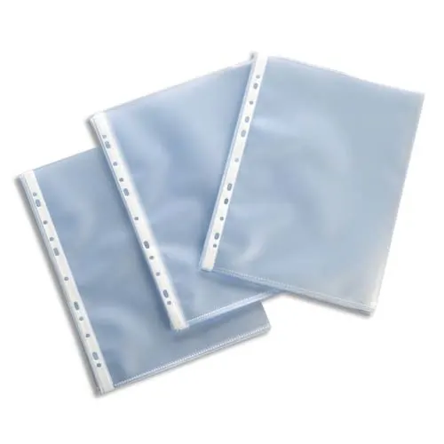Rame De 100 Pochettes ESSELTE Perforées En Plastique à Coin