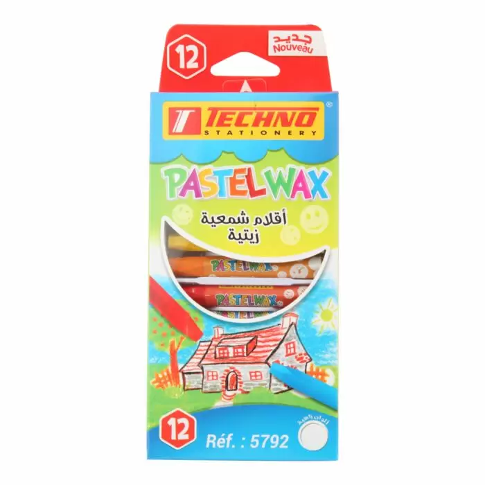 Crayons De Couleur En Cire TECHNO Pastelwax Boite De 12