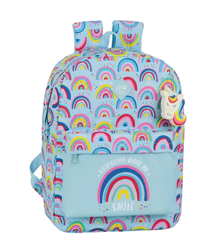 Cartable Housse Porte PC Enfant SAFTA Rainbows Make Me Smile 15.6" 340x180x150mm 9 Litres Bleu