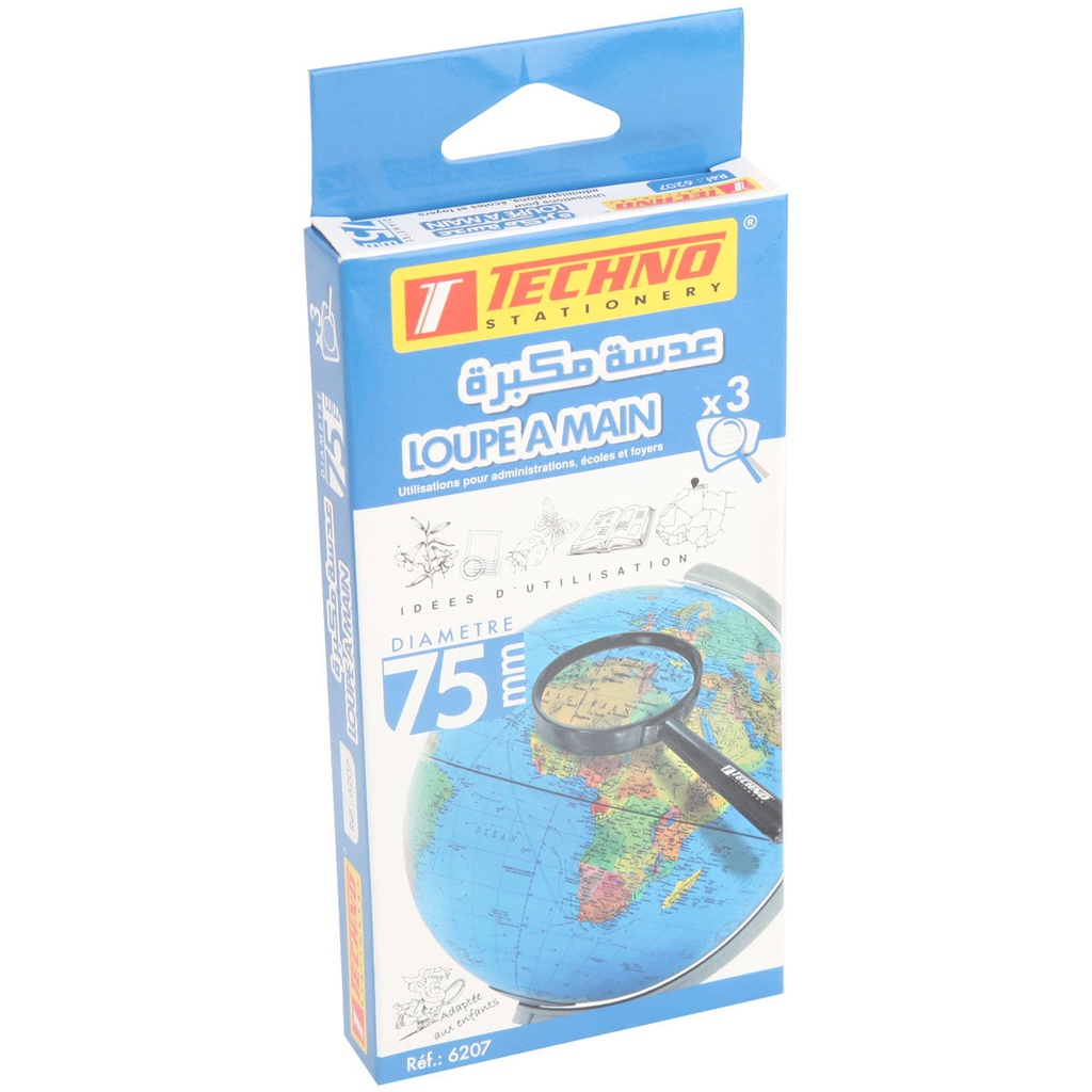 Loupe De Bureau TECHNO 75mm Noir