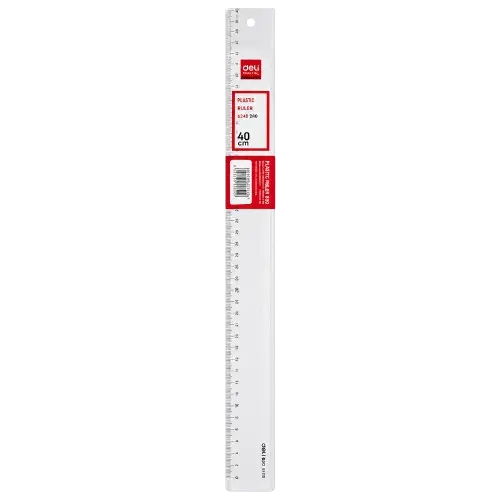 Règle de 40cm DELI 6240 Plate en Plastique Acrylique Transparent