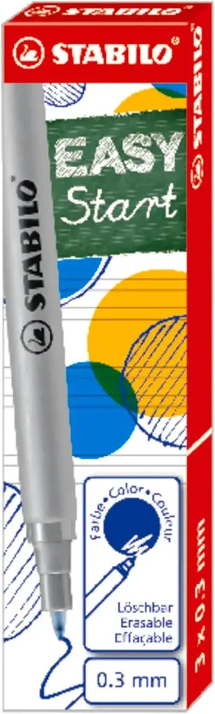 Jeu de 3 Recharges STABILO  0.5mm à encre effaçable Bleu pour Stylo roller  Original Easy Start