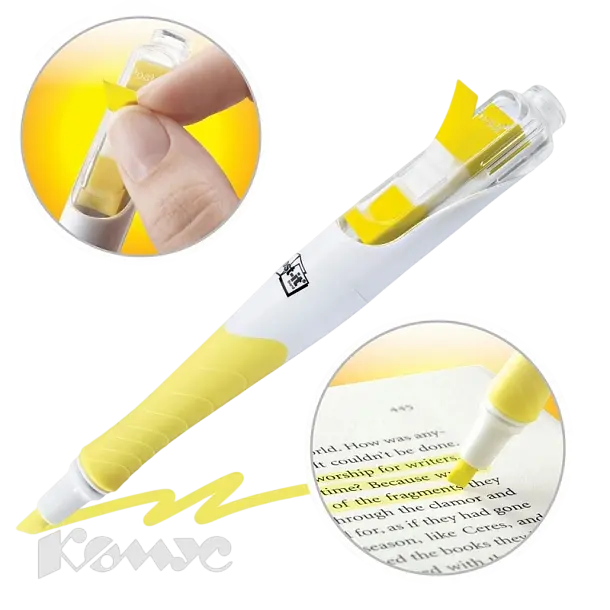 Marqueur Fluorescent POST-IT 3M Flag 2en1 50 Marque Page Jaune