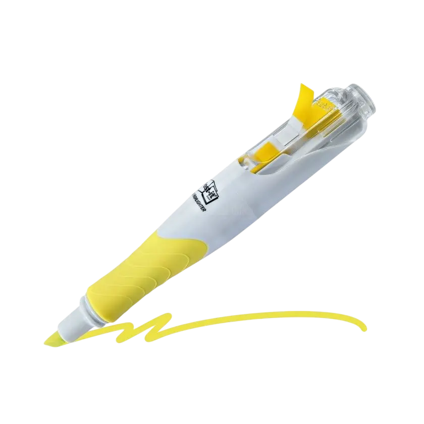 Marqueur Fluorescent POST-IT 3M Flag 2en1 50 Marque Page Jaune