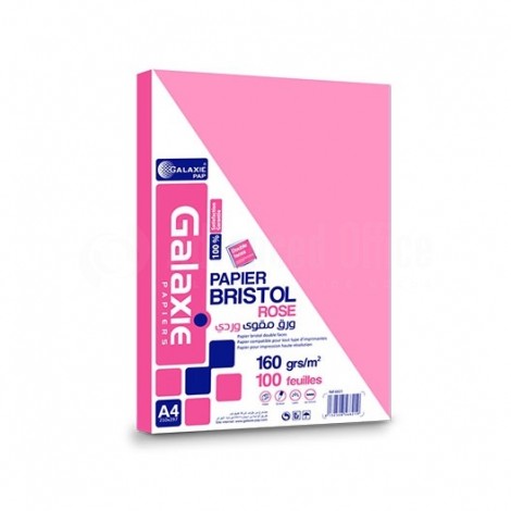 Fiche Bristol GALAXIE Quadrille A4 160g/m² Rose Paquet de 25 Feuilles