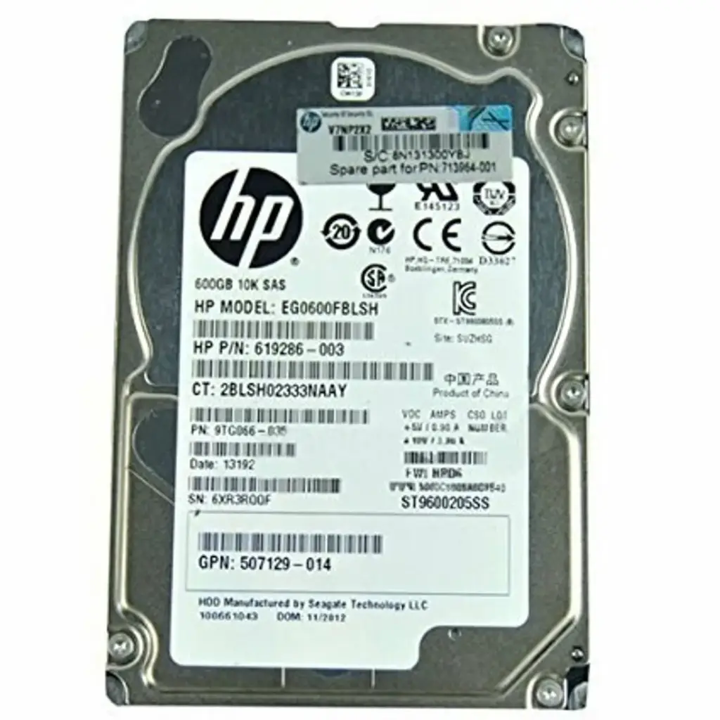Disque Dur Interne HP Entreprise 600Go 6G SAS 10K SFF 2.5"