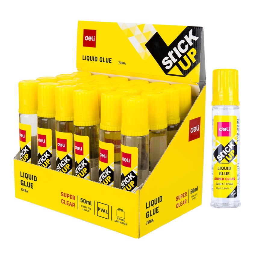 Colle Liquide Scolaire DELI Stick Up PVAL Transparente Tube de 50ml